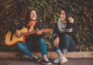playing guitar