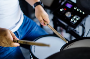 playing drums